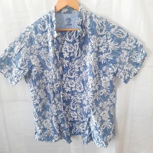 IZOD Vintage Hawaiian Floral Summer T-shirt Men's Shirt XL